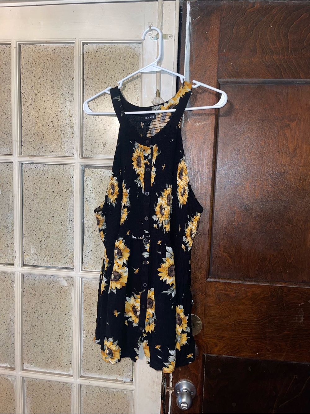 Torrid Sunflower-Print Black Tank Womens - Size 2